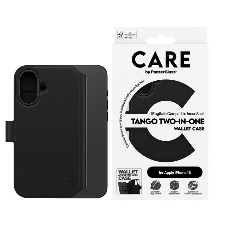 CARE Flipcover Feature Tango 2-in-1 (iPhone 16, Schwarz)