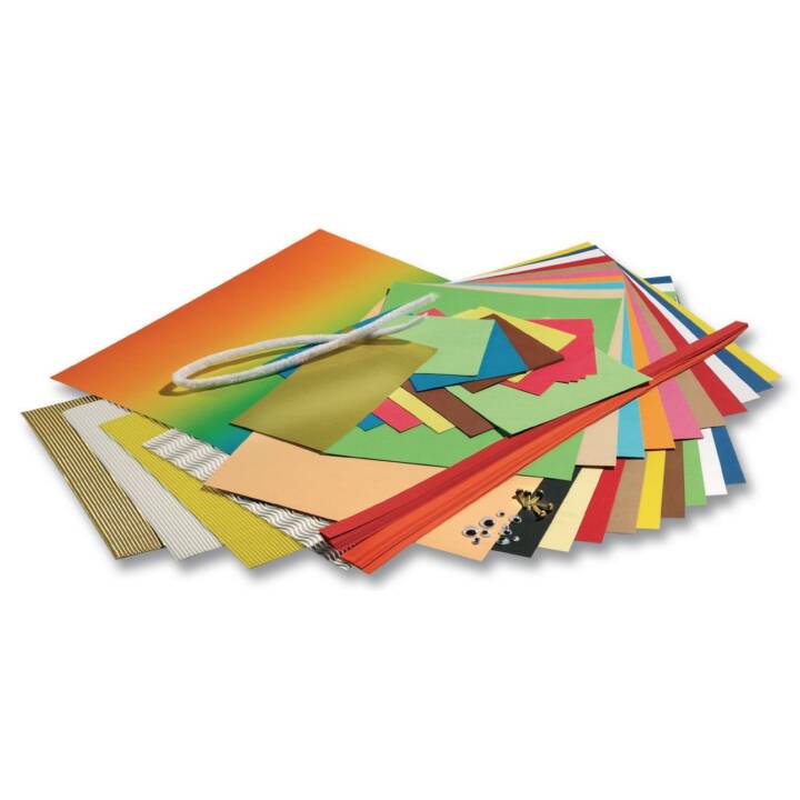 FOLIA Ensemble de papier de construction 930 (Multicolore, 110 pièce)