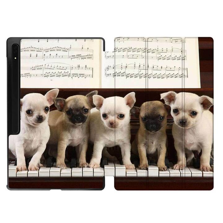 EG Housse (11", Galaxy Tab S9, Chiens, Brun)