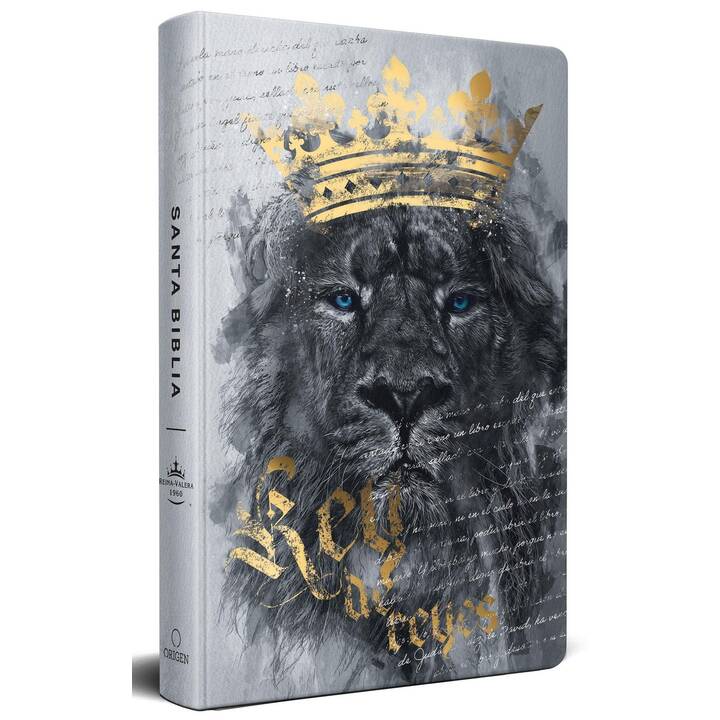 Biblia RVR60 letra grande tamaño manual, tapa dura León Rey de Reyes / Spanish B ible RVR60 Handy Size Large Print Hardcover Lion King of Kings
