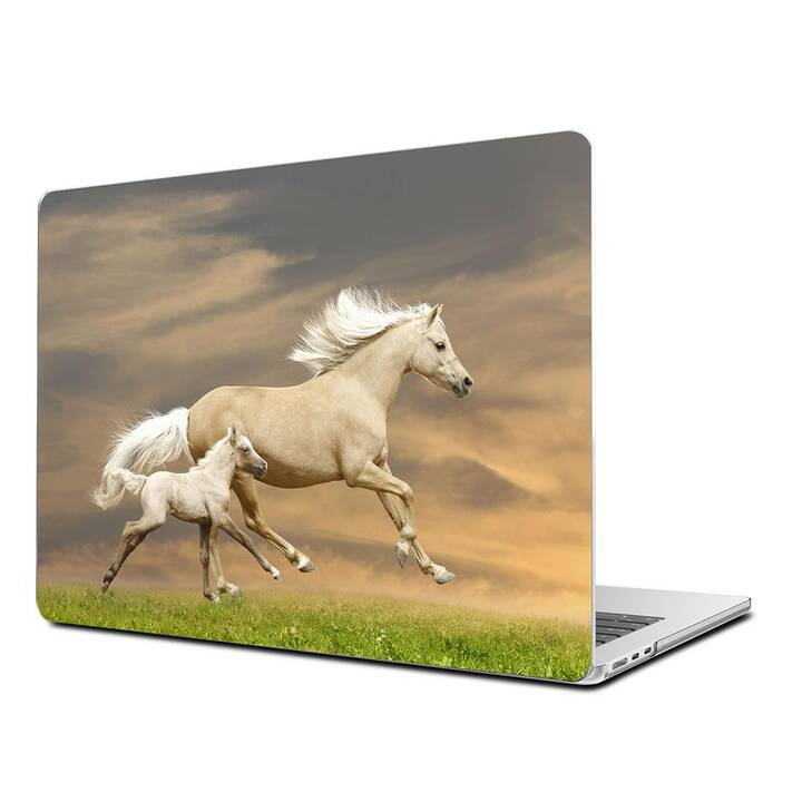 EG Coque rigide (Macbook Air 15" M2 2023, Chevaux, Blanc)