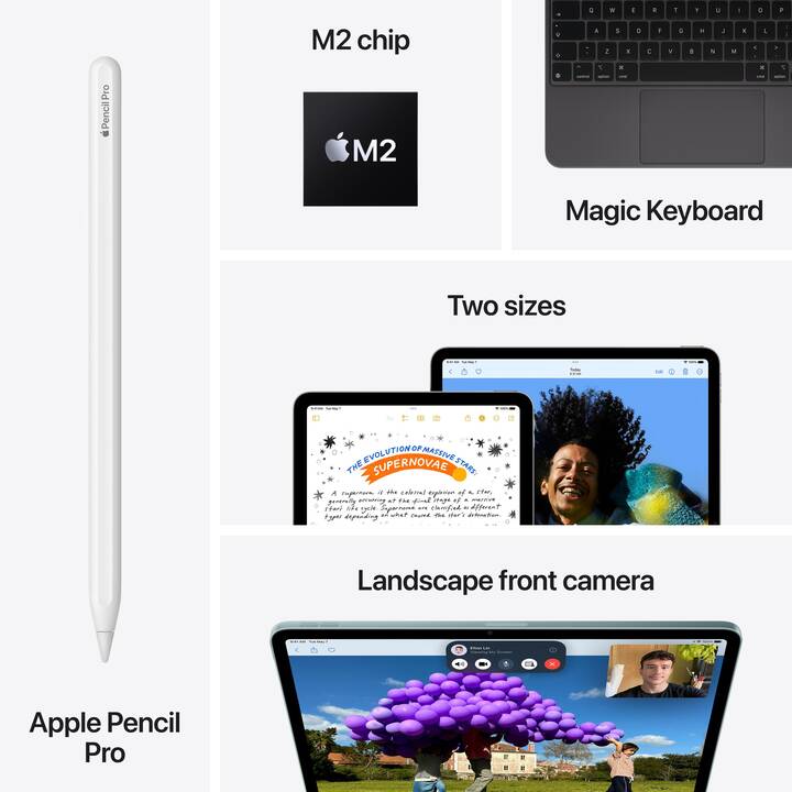 APPLE iPad Air 11 WiFi + Cellular 2024 (11", 1000 GB, Bleu)