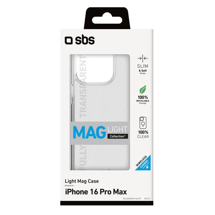 SBS Backcover MagSafe Light (iPhone 16 Pro Max, Transparent)