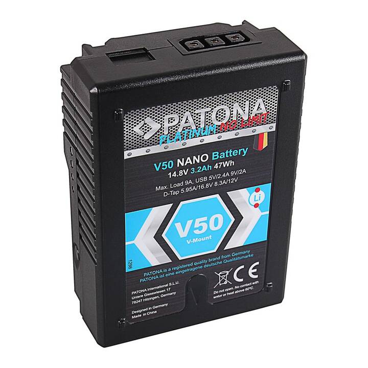 PATONA Platinum V50 Kamera-Akku (Lithium-Ionen, 3200 mAh)