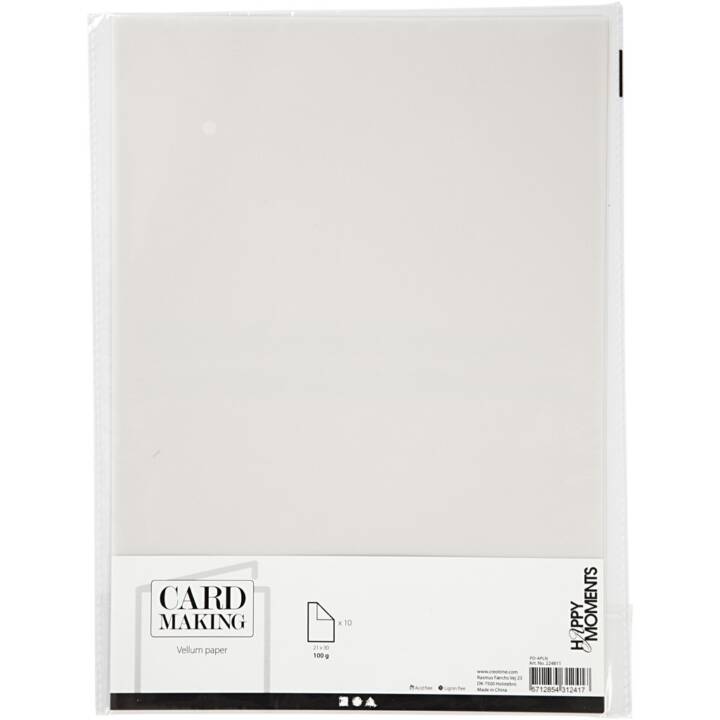 CREATIV COMPANY Carta lucida Pergament (Bianco, A4, 10 pezzo)