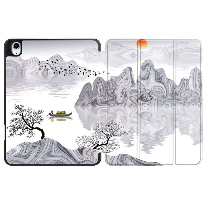 EG coque pour iPad Air 10.9" (2022) 5e génération - noir - peinture de paysage