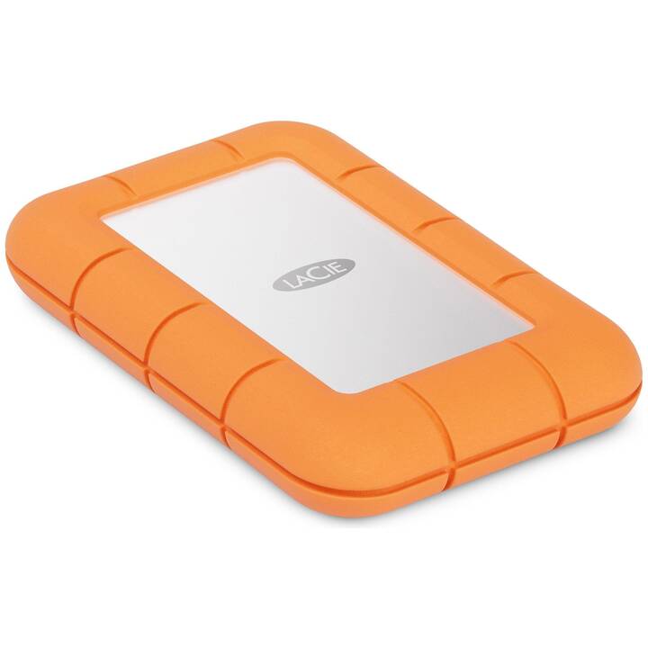 LACIE Rugged Mini (USB Typ-C, 500 GB, Orange, Grau)