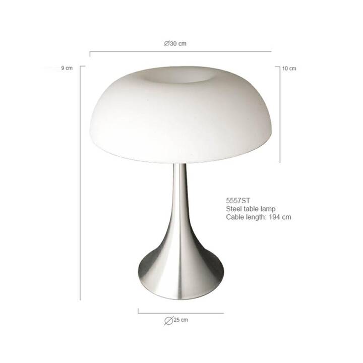 STEINHAUER Lampe de table Ancilla (Gris, Blanc)