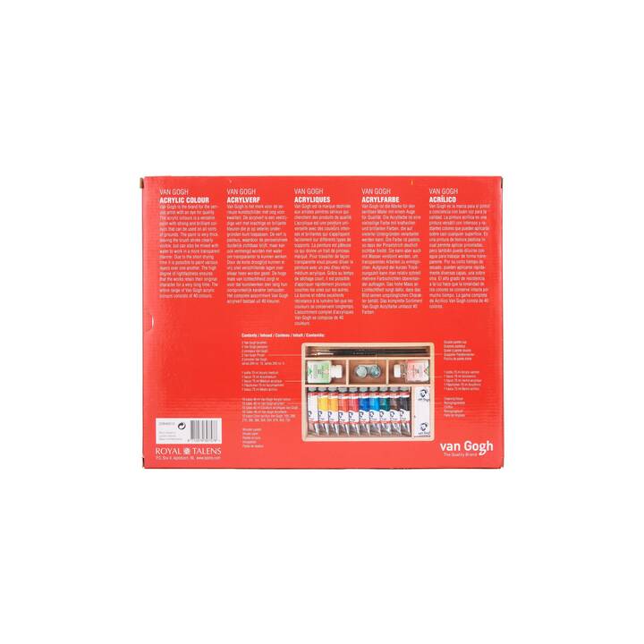 VAN GOGH Couleur acrylique Basic Set Set (16 x 40 ml x 75 ml, Jaune, Brun, Jaune foncé, Bleu foncé, Noir, Vert, Rouge, Bleu, Blanc, Rose, Multicolore)