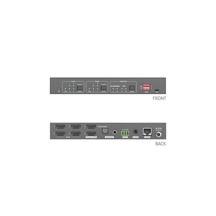 PURELINK PT-MA-HD42UHD Video-Switch (RS-232, 2 x HDMI Type A, Jack 3.5 mm, Toslink, Infrarosso, RJ-45)