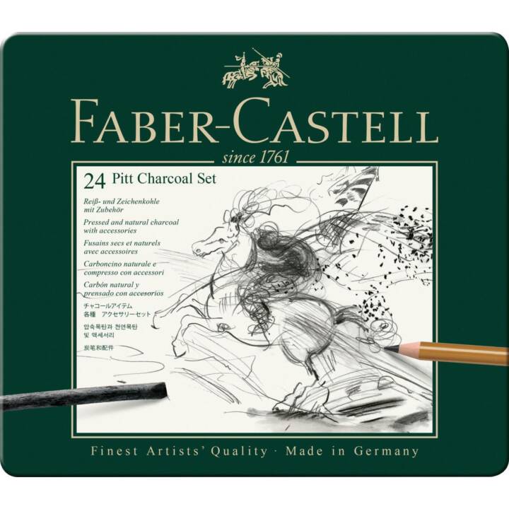 FABER-CASTELL Crayons de couleur (Noir, 24 pièce)
