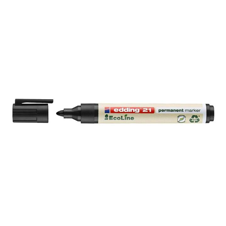 EDDING Permanent Marker EcoLine (Schwarz, 1 Stück)