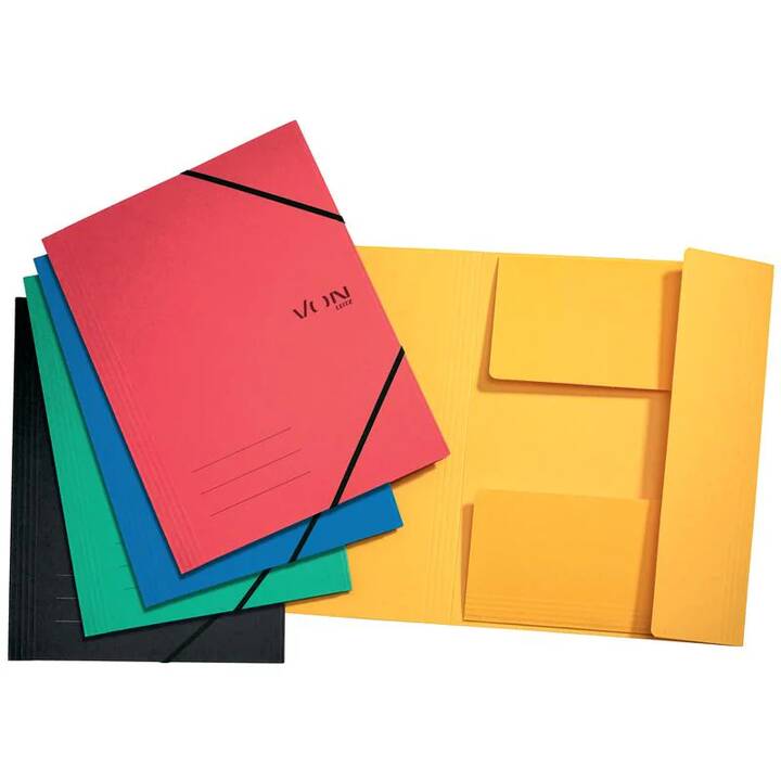 LEITZ Dossier d'index (Jaune, Bleu, Vert, Noir, Rouge, A4, 5 pièce)