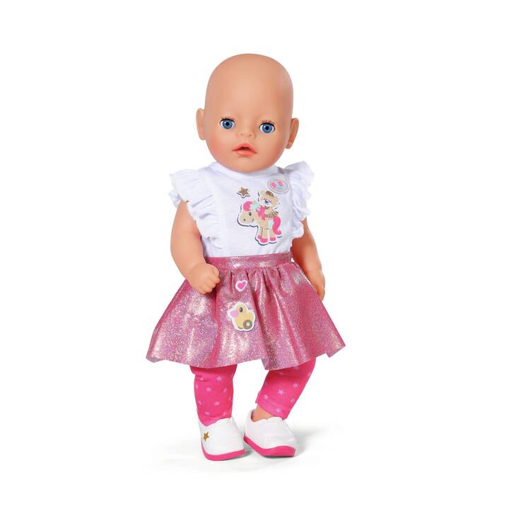 ZAPF CREATION Little Everyday Outfit Set di vestiti per bambole (Bianco, Rosa)