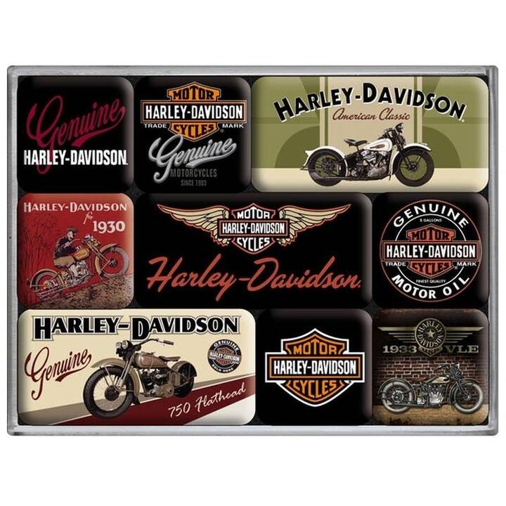 NOSTALGIC ART Harley Davidson Punaises magnétique (9 pièce)