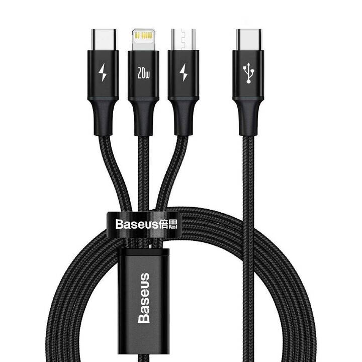 BASEUS Rapid 3-in-1 Cavo (USB Typ A, Micro USB Typ A, USB Tipo C, Lightning, 1.5 m)