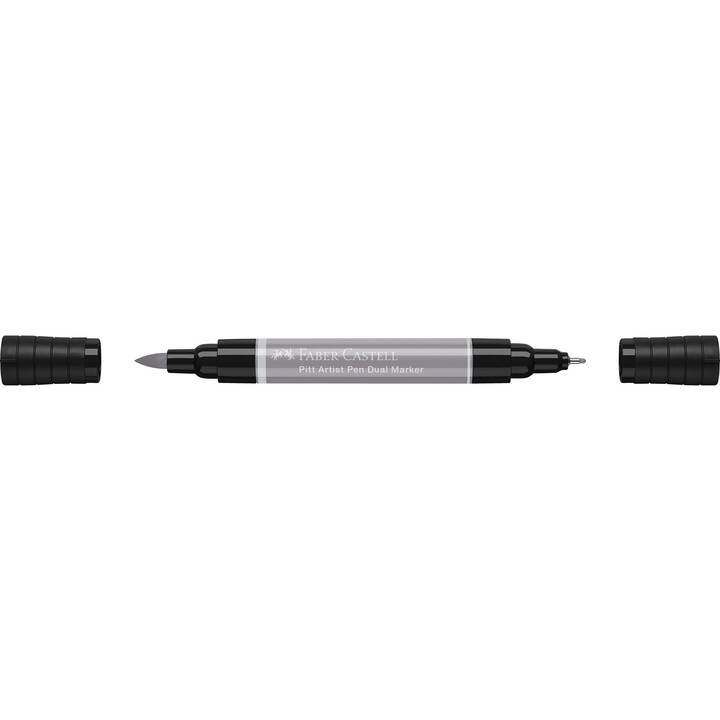 FABER-CASTELL Pitt Artist Pen Dual Tuschestift (Grau, 1 Stück)