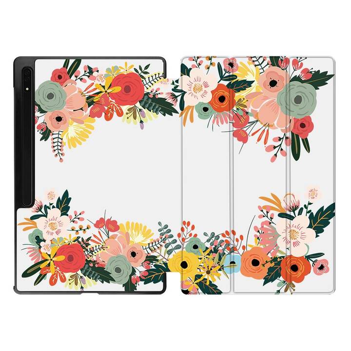 EG Housse (11", Galaxy Tab S9, Fleurs, Orange)