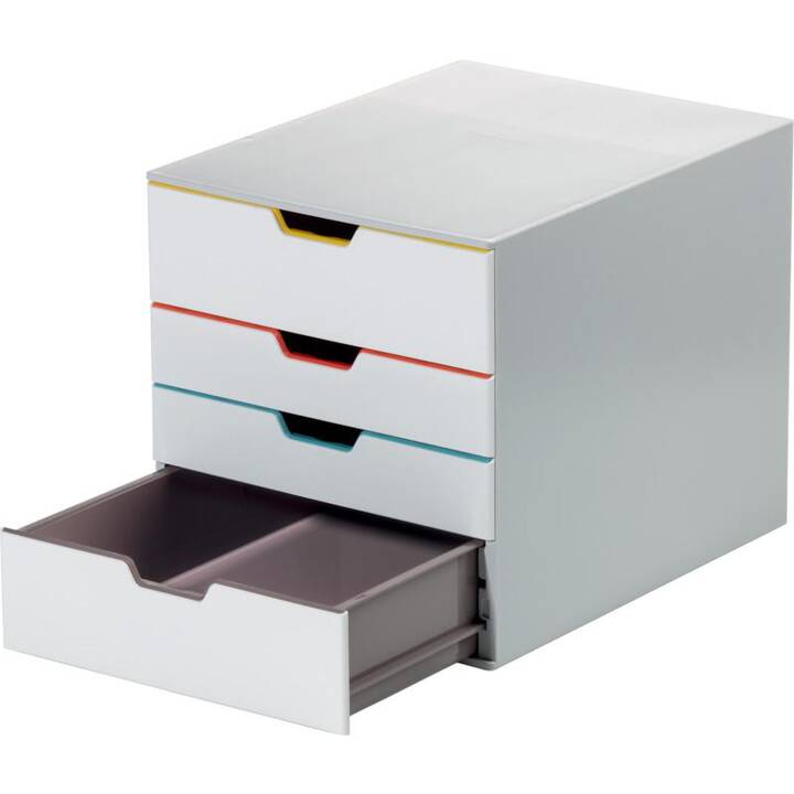 DURABLE Boite à tiroirs de bureau Varicolor (A4, C4, Letter, 28 cm  x 29.2 cm  x 35.6 cm, Blanc)