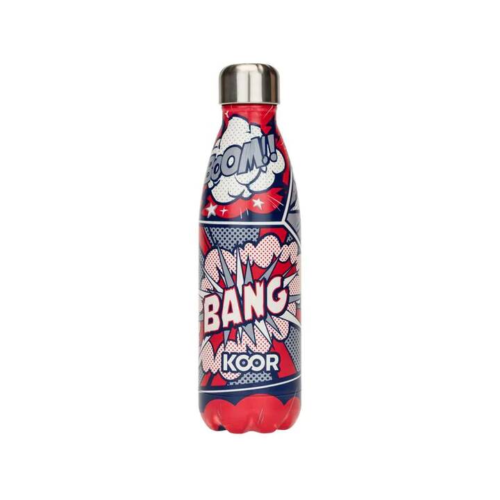 KOOR Thermo Trinkflasche Boom Bang (0.5 l, Rot, Blau, Weiss, Mehrfarbig)