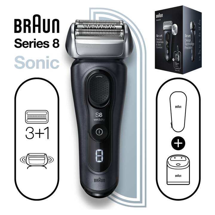 BRAUN - Rasoio elettrico barba SERIES 8 8460CC-Nero