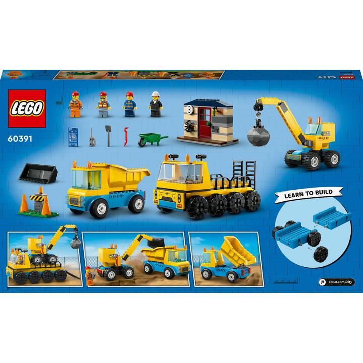LEGO City Camion da cantiere e gru con palla da demolizione (60391)