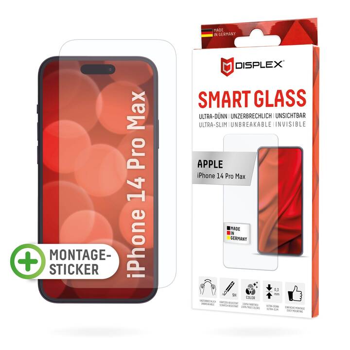 DISPLEX Sfoglio protezione da schermo Smart Glass (iPhone 14 Pro Max, 1 pezzo)
