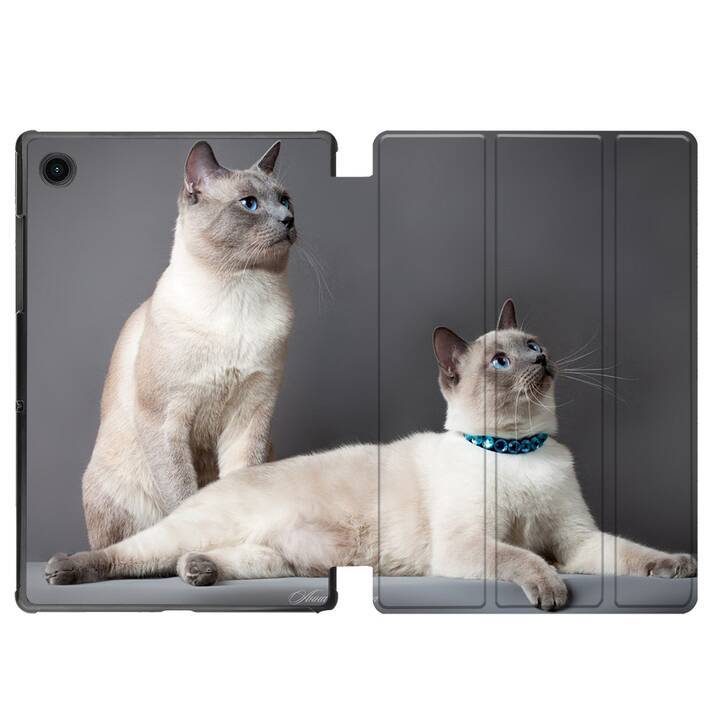 EG coque pour Samsung Galaxy Tab A8 10.5" (2021) - chat - gris