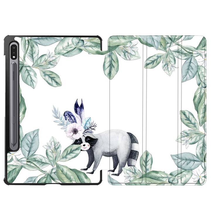 EG coque pour Samsung Galaxy Tab S8+ 12.4" (2022) - blanc - plantes