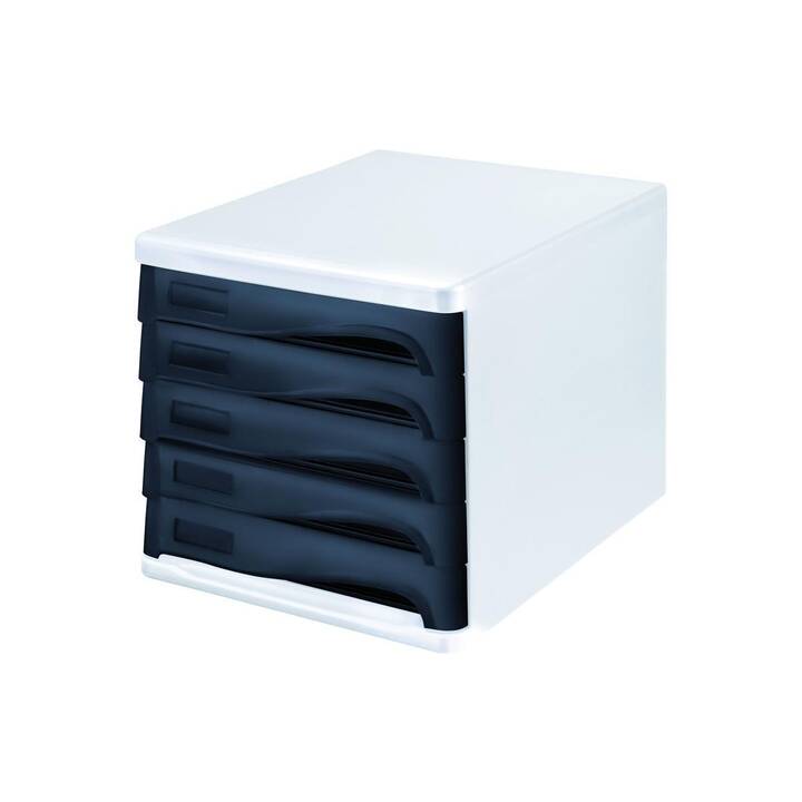 HELIT Büroschubladenbox (A4, 262.0 mm  x 330.0 mm  x 212.0 mm, Schwarz)