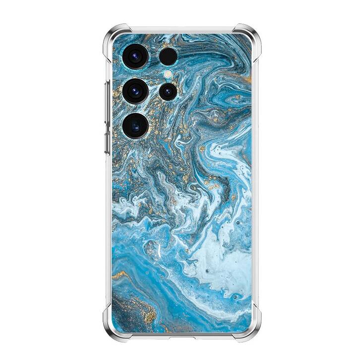 EG Backcover (Galaxy S23 Ultra, Marmor, Blau)