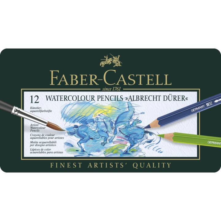 FABER-CASTELL Crayons de couleur aquarellables A. Dürer (Multicolore, 12 pièce)