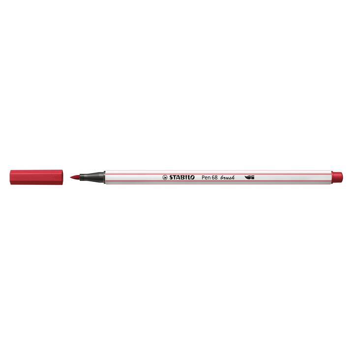 STABILO Pen 68 brush Filzstift (Rot, 1 Stück)