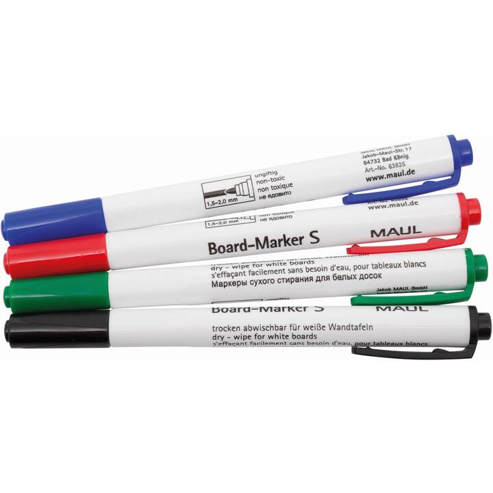 MAUL Whiteboard Marker (Schwarz, Grün, Rot, Blau, 4 Stück)