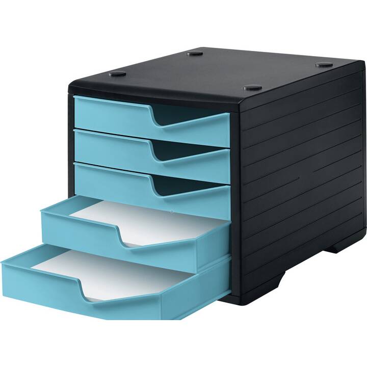 STYRO Büroschubladenbox (Aqua, Schwarz)