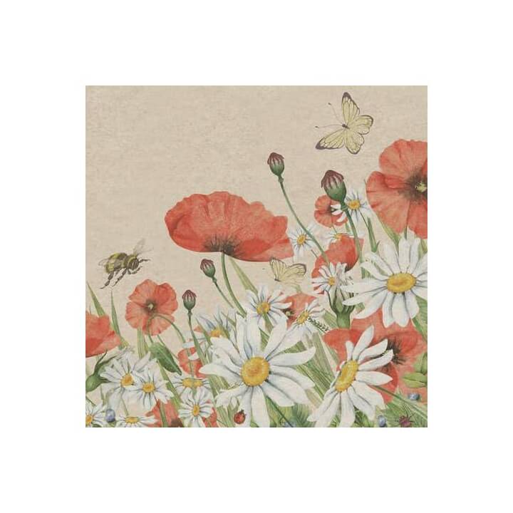 PAPER + DESIGN Tovagliolo di carta Floral Poppies (33 cm x 33 cm, 20 pezzo)