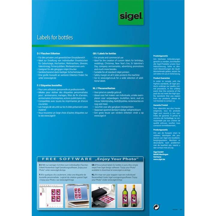 HELIT Foglie etichette per stampante (120 x 80 mm)