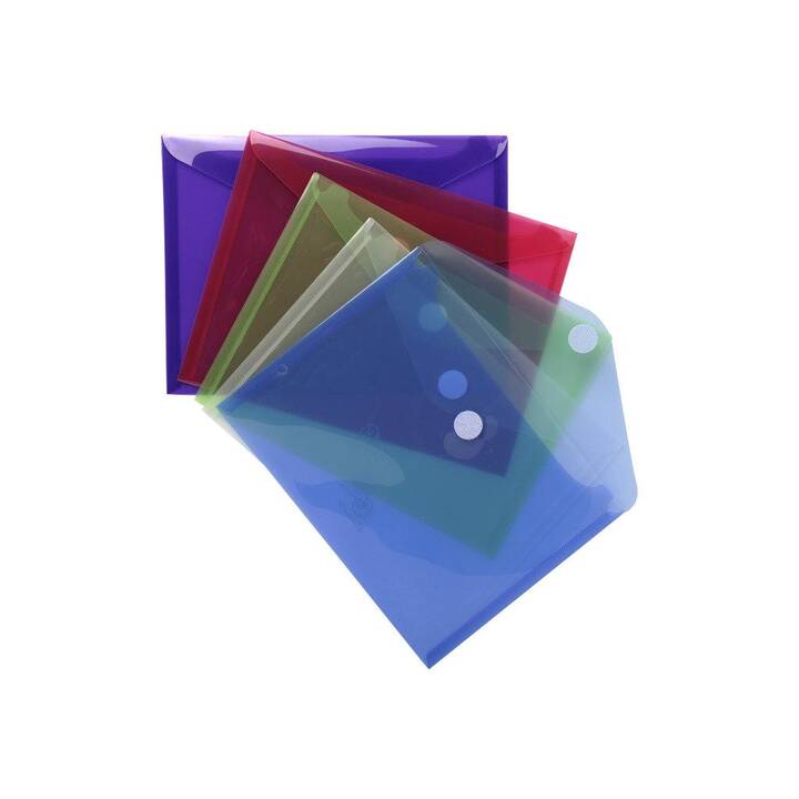 EXACOMPTA Sichtmappe (Transparent, Blau, Violett, Grün, Farbig assortiert, Rot, A5, 5 Stück)