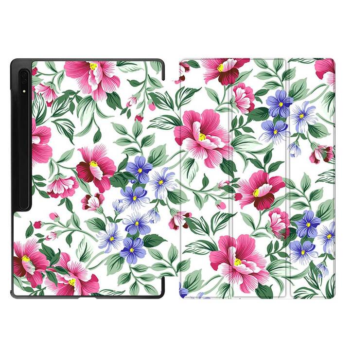 EG Housse (11", Galaxy Tab S9, Fleurs, Rose)