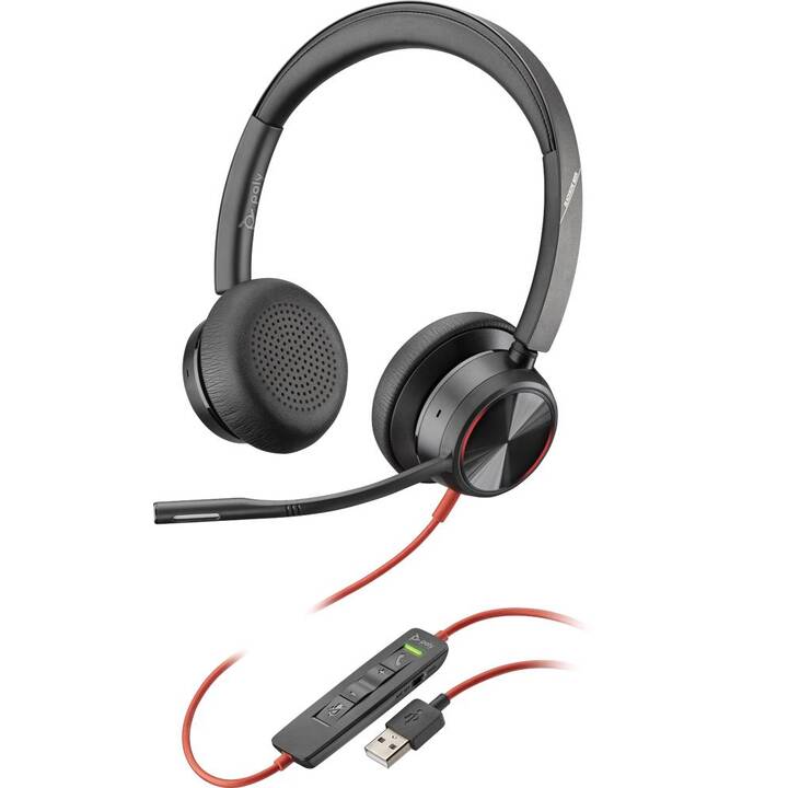POLY Office Headset Blackwire 8225 (On-Ear, Kabel, Schwarz)