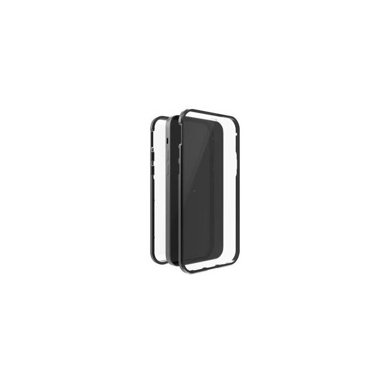 BLACK ROCK Coque rigide 360° Glass (iPhone 13, Transparent, Noir)