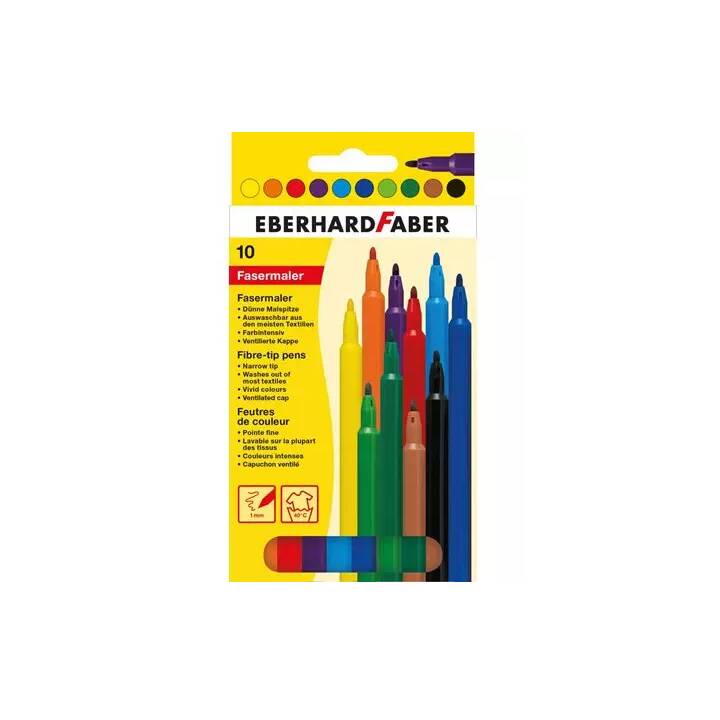 EBERHARDFABER Crayon feutre (Brun, Jaune, Bleu, Mauve, Orange, Vert, Noir, Rouge, 10 pièce)