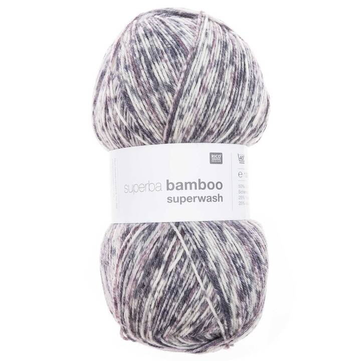 RICO DESIGN Wolle Superba Bamboo (100 g, Violett, Blaugrau, Lila, Blau)