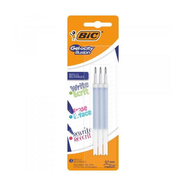 BIC Stylo à bille Gel-ocity Illusion Refill (Bleu)