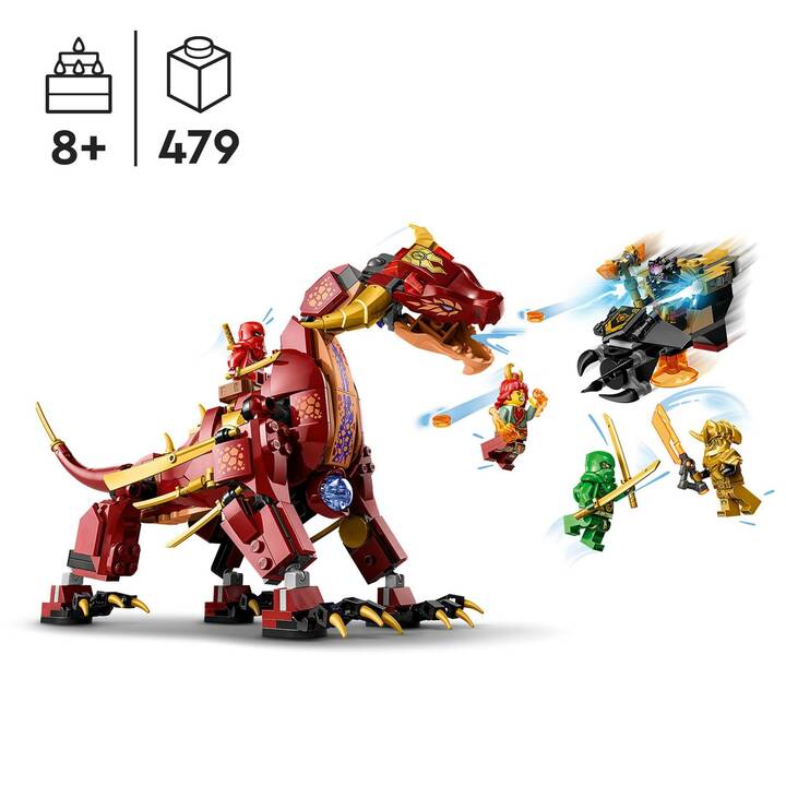 LEGO Ninjago Dragone di Lava Transformer Heatwave (71793)