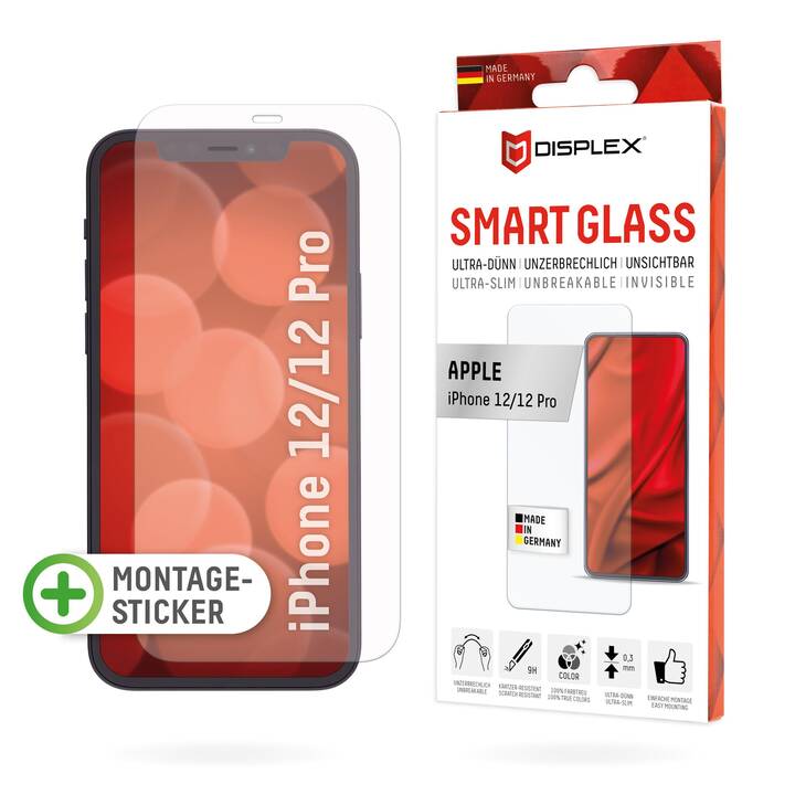 DISPLEX Sfoglio protezione da schermo Smart Glass (iPhone 12, 12 Pro, iPhone 12 Pro, 1 pezzo)