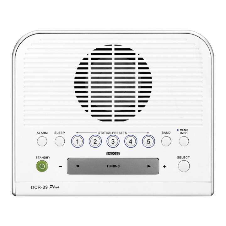 SANGEAN ELECTRONICS DCR-89+ Radiowecker (Weiss)