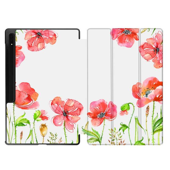 EG Housse (11", Galaxy Tab S9, Fleurs, Rose)