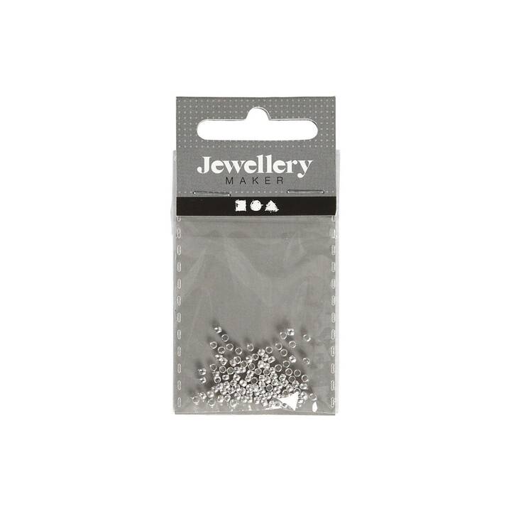 CREATIV COMPANY Perlen (100 Stück, Kunststoff, Silber)