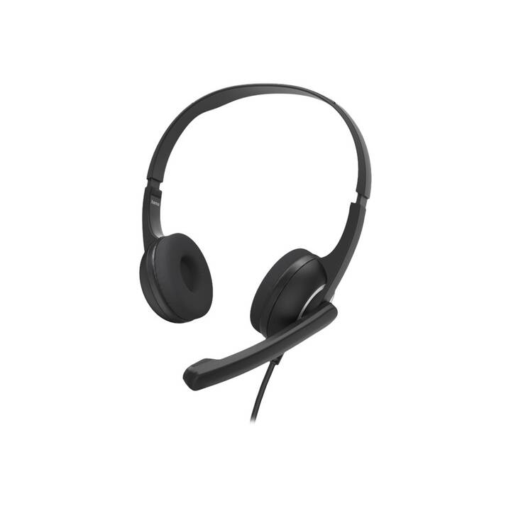 HAMA Office Headset HS-P150 V2 (On-Ear, Kabel, Schwarz)